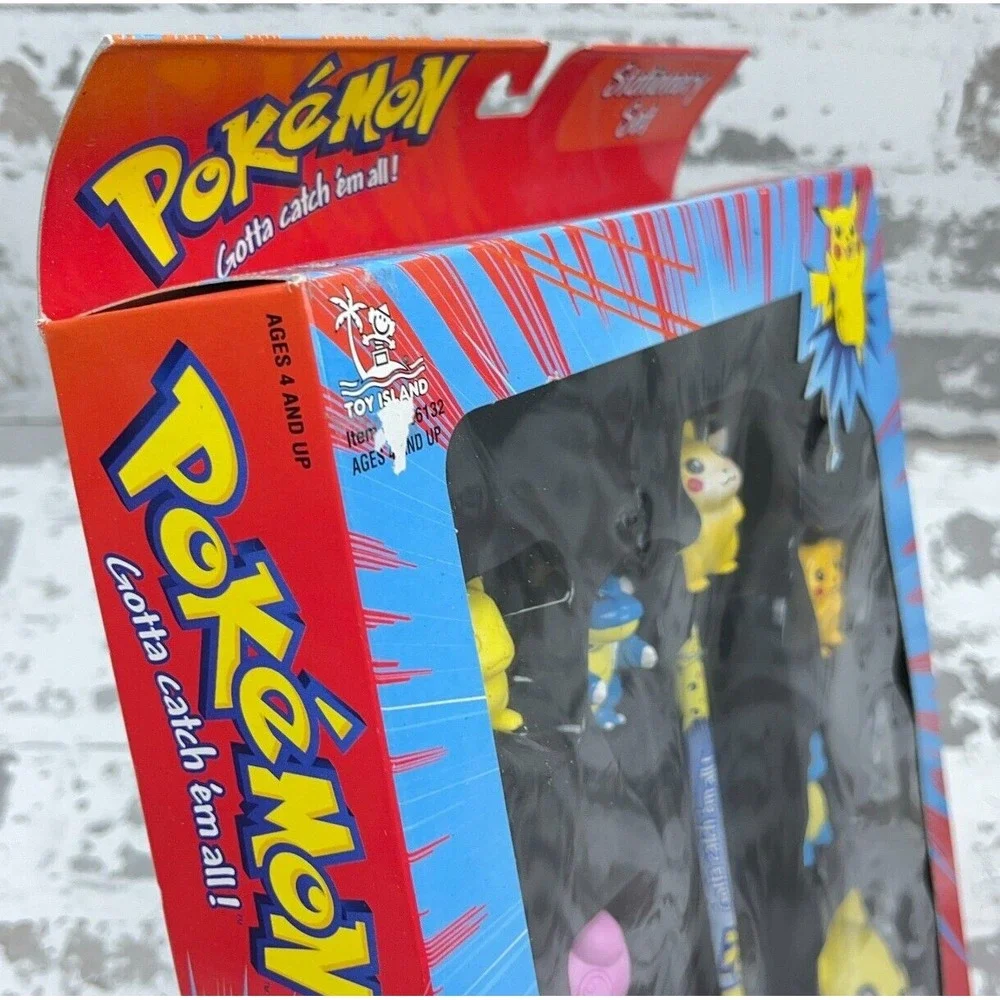 Vintage Pokemon Stationary Set New In‎ Box Pencil Sharpener Eraser 90s Y2K NOS